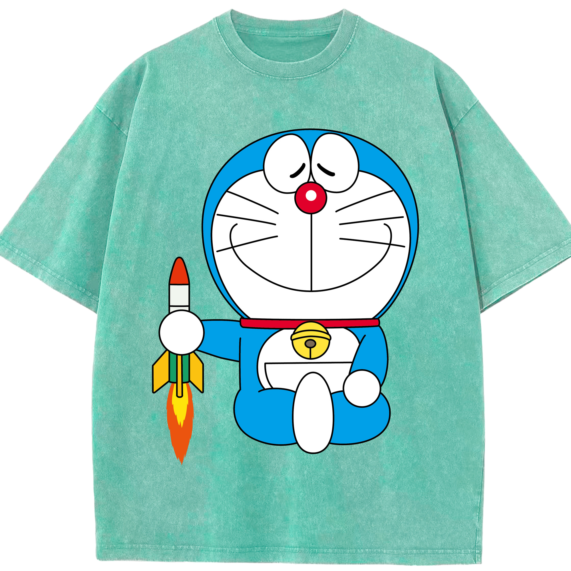 （画像用） ドラえもん Doraemon 綿100% ヴィンテージ風 半袖Tシャツ（フロントプリント）